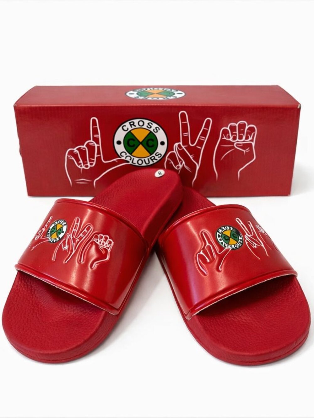 Cross Colours Red love slides size 8